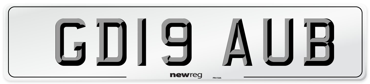 GD19 AUB Number Plate from New Reg
